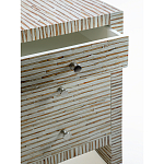 Тумбочка прикроватная Bogense Bone Inlay Bedside Beige варинант исполнения - 2 | Loft Concept в Грозном