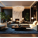 Круглая люстра с хрустальными подвесками на золотистом каркасе Gorgeous Crystal Light варинант исполнения - 12 | Loft Concept в Грозном