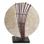 Настольная лампа из перламутра и дерева на подставке Indonesian Shell Sail варинант исполнения - 1 | Loft Concept в Грозном