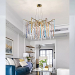 Люстра на подвесе с каркасом из металла и цветными подвесками из стекла Droplet Chandelier варинант исполнения - 1 | Loft Concept в Грозном