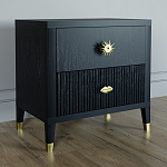 Тумба прикроватная с двумя ящиками Elsa Dreams Black варинант исполнения - 1 | Loft Concept в Грозном
