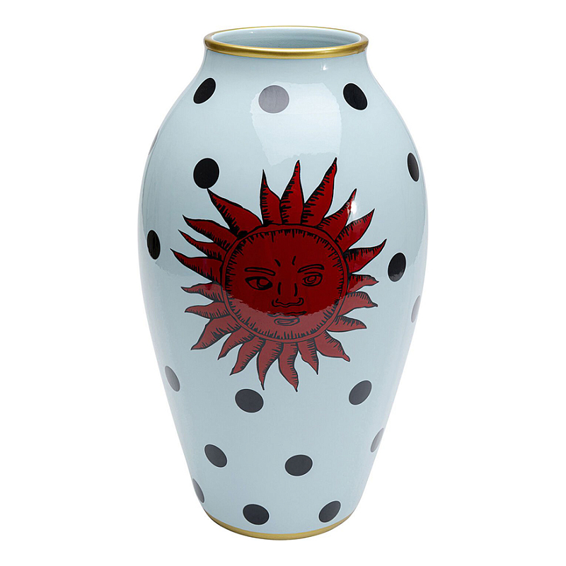 Ваза белая орнамент солнце Red Sun Белый Красный в Грозном | Loft Concept 