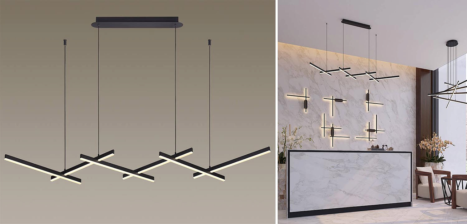 Люстра Rolf Black Lines Linear Chandelier Люстра Rolf Black Lines Linear Chandelier - Loft-Concept в Грозном