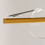 Люстра линейная золотистого цвета с двумя прозрачными волнистыми элементами Wave Line варинант исполнения - 10 | Loft Concept в Грозном