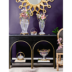 Конфетница из прозрачного рельефного стекла с ручкой и фигуркой лебедя Eden Garden варинант исполнения - 5 | Loft Concept в Грозном