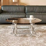 Дизайнерский журнальный стол с круглой столешницей на стальном основании Rivetyk варинант исполнения - 2 | Loft Concept в Грозном