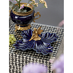 Менажница темно-синяя фарфоровая с бронзовой фигуркой ангела Eden Garden варинант исполнения - 2 | Loft Concept в Грозном