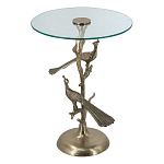 Столик с круглой стеклянной столешницей и корпусом в виде двух павлинов на ветке Table Two Peacocks варинант исполнения - 1 | Loft Concept в Грозном