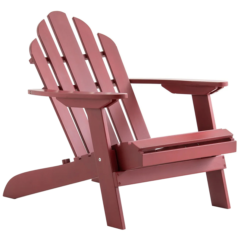 Уличное кресло из массива акации Adirondack Wooden Chair Red Красный Уличное кресло из массива акации Adirondack Wooden Chair Red Красный в Грозном | Loft Concept