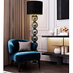 Торшер с основанием в виде металлических сфер Balance Floor Lamp Black варинант исполнения - 4 | Loft Concept в Грозном