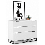 Комод белый с 3-мя ящиками Strict Lines  варинант исполнения - 2 | Loft Concept в Грозном