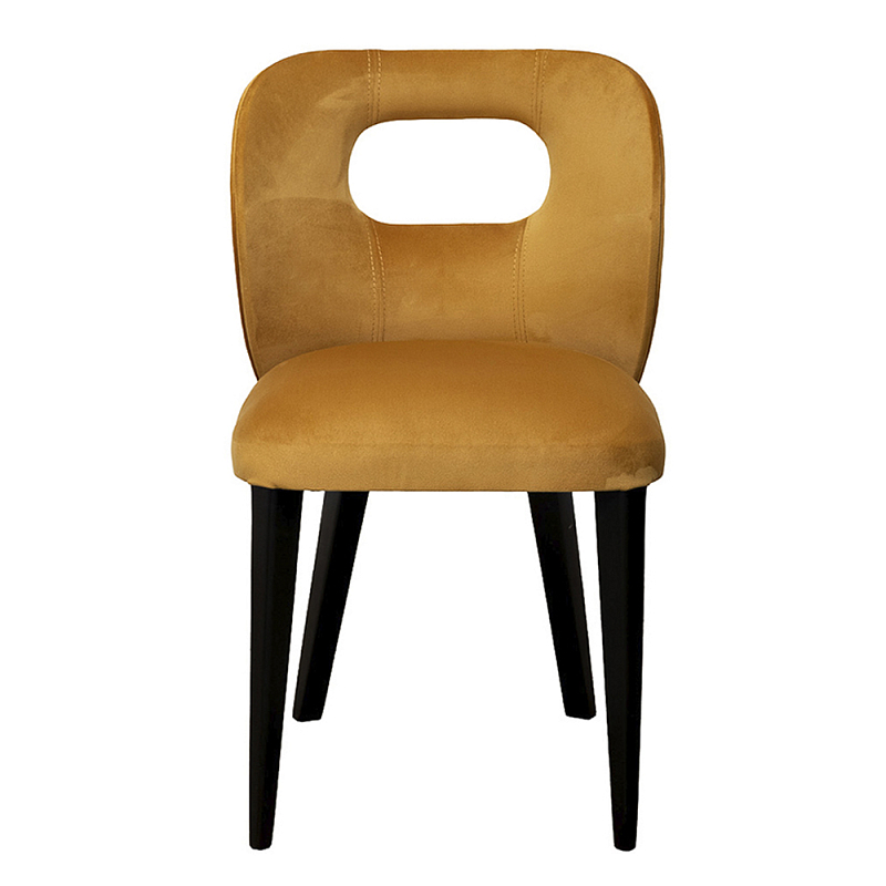 Стул велюровый горчичный Verified Горчичный Черный в Грозном | Loft Concept 