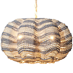 Круглая люстра волнистой формы декорированная бусами Blue White Stripes Wavy Chandelier варинант исполнения - 1 | Loft Concept в Грозном