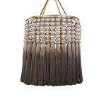 Люстра плетеная с кисточками на золотистом каркасе Boho Tassel Chandelier варинант исполнения - 1 | Loft Concept в Грозном