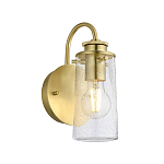 Бра цвета латунь с прозрачным цилиндрическим плафоном из пузырчатого стекла Kichler варинант исполнения - 1 | Loft Concept в Грозном