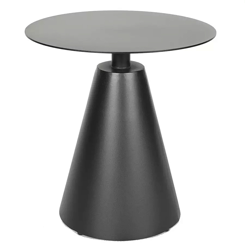 Кофейный столик с круглой столешницей на конусообразном основании Welded Aluminum Table Черный Бежевый Кофейный столик с круглой столешницей на конусообразном основании Welded Aluminum Table Черный Бежевый в Грозном | Loft Concept