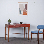 Стол письменный из массива бука с 2-мя ящиками красный Wenge Light варинант исполнения - 5 | Loft Concept в Грозном