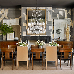 Обои ручная роспись в стиле Арт-деко Symphony Original colourway on Arkose silk dupion варинант исполнения - 1 | Loft Concept в Грозном