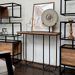 Консоль с деревянной столешницей Lyon Wood Metal Console варинант исполнения - 2 | Loft Concept в Грозном