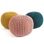 Круглый вязаный пуф Pink Knitted Ball Pouf варинант исполнения - 2 | Loft Concept в Грозном