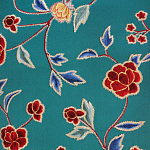 Обои с вышивкой ручной работы Flora Rio colourway on Liso Pine wool sateen варинант исполнения - 3 | Loft Concept в Грозном