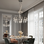 Люстра подвесная из металла с хрустальными прозрачными подвесками Quasar 81 варинант исполнения - 12 | Loft Concept в Грозном