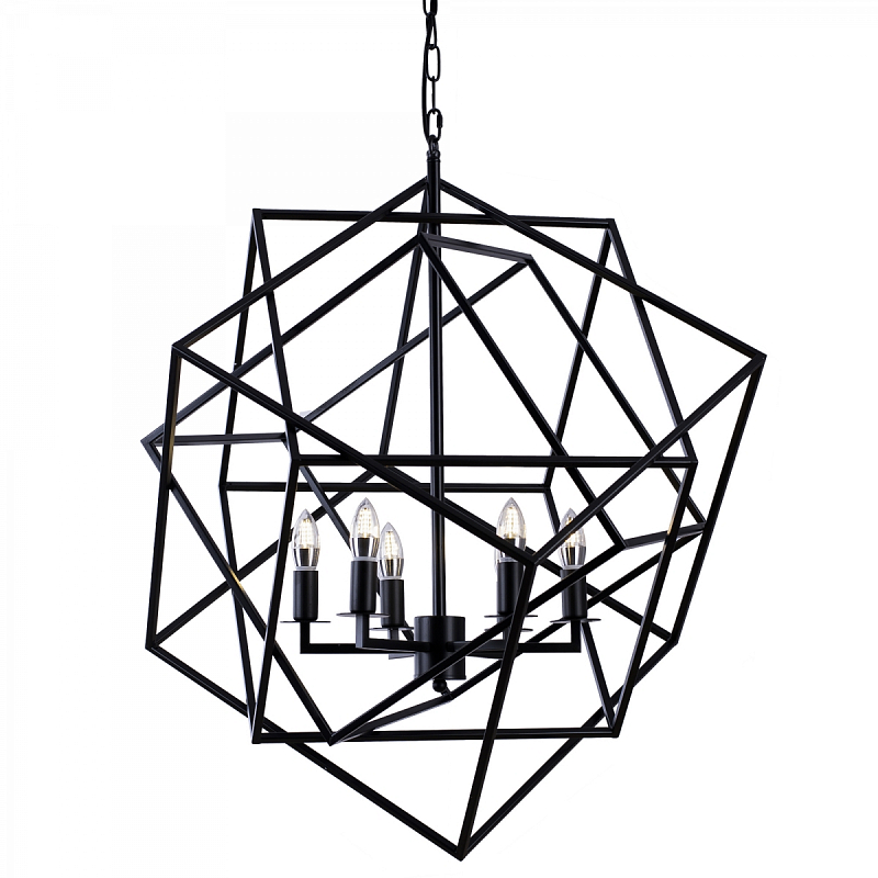 Люстра Cubist Small Chandelier Black Черный Люстра Cubist Small Chandelier Black Черный в Грозном | Loft Concept