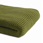 Плед из хлопка жемчужной вязки оливкового цвета Waffle Comfort варинант исполнения - 2 | Loft Concept в Грозном