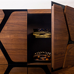 Высокий комод с узором из шпона на фасаде Sahara варинант исполнения - 4 | Loft Concept в Грозном