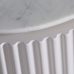 Тумбочка белая овальная с мраморной столешницей Thoroughbass варинант исполнения - 3 | Loft Concept в Грозном