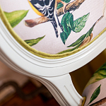 Стул светло-серый из натурального бука с изображением птицы в саду Blooming Colored Birds варинант исполнения - 4 | Loft Concept в Грозном