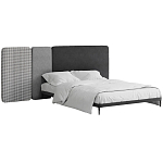 Кровать с большим мягким изголовьем Unity Dark Grey Bed варинант исполнения - 1 | Loft Concept в Грозном