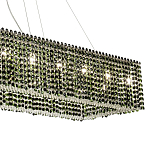 Прямоугольная люстра с хрустальными подвесками Crystal Art Chrome Green Rectangular Chandelier варинант исполнения - 3 | Loft Concept в Грозном