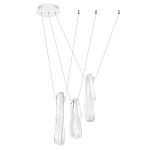 Подвесной светильник белого цвета с 3-мя изогнутыми плафонами Flow Loop варинант исполнения - 2 | Loft Concept в Грозном