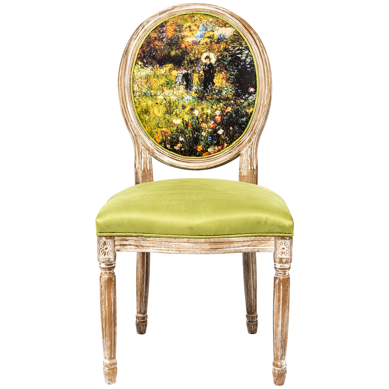 Стул из натурального бука с цветочным принтом Impressionism in Color Мульти в Грозном | Loft Concept 