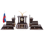 Настольный письменный набор из природного камня обсидиана с декором в виде орла Golden Eagle варинант исполнения - 1 | Loft Concept в Грозном