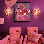 Картина Фламинго вышивка бисер Flamingo Beaded Wall Art варинант исполнения - 2 | Loft Concept в Грозном