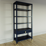 Стеллаж Elsa Dreams Blue со стеклянными полками и ящиком варинант исполнения - 1 | Loft Concept в Грозном