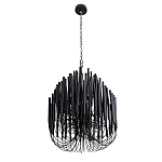 Люстра черная с несколькими ярусами деревянных палочек Bright Wooden Chandelier варинант исполнения - 3 | Loft Concept в Грозном