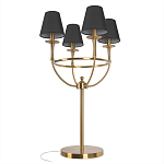 Настольная лампа на металлическом основании бронзового цвета с 4-мя черными конусовидными абажурами Dignity варинант исполнения - 3 | Loft Concept в Грозном