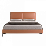 Кровать двуспальная коричневая из экокожи Modern Look варинант исполнения - 3 | Loft Concept в Грозном