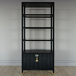 Стеллаж со стеклянными полками Elsa Dreams Black варинант исполнения - 5 | Loft Concept в Грозном