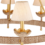 Люстра из кованого железа с отделкой плетеной веревкой и сусальным золотом Parisian Style варинант исполнения - 2 | Loft Concept в Грозном