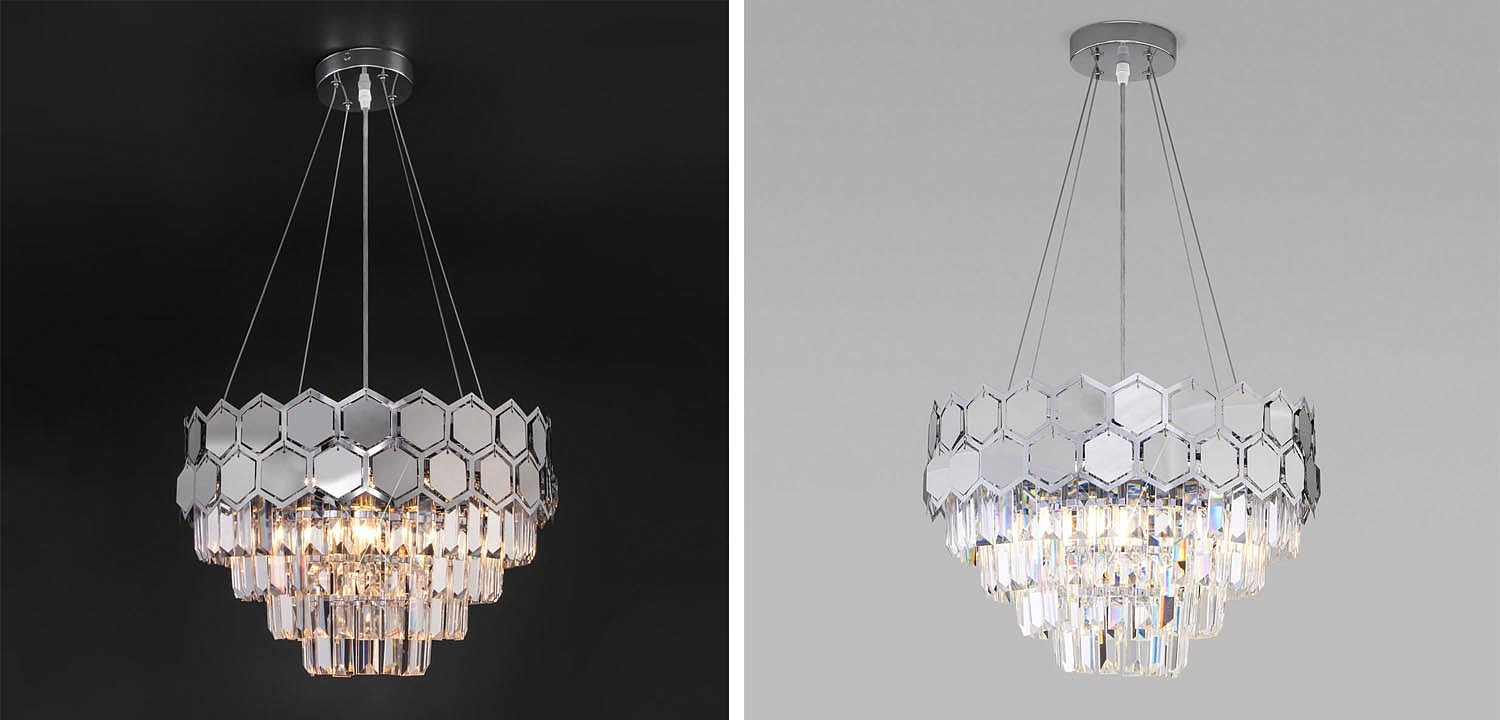 Люстра Hanging Hexagon Moira Chandelier chrome Люстра Hanging Hexagon Moira Chandelier chrome - Loft-Concept в Грозном
