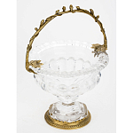 Чаша из прозрачного стекла на ножке с бронзовой ручкой в виде ветки Eden Garden варинант исполнения - 2 | Loft Concept в Грозном