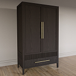 Шкаф платяной Primo с выдвижными ящиками шпон Темный орех варинант исполнения - 3 | Loft Concept в Грозном