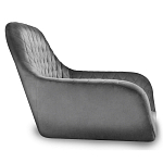 Барный стул со спинкой и подлокотниками на 4-х деревянных ножках Douglas Rhombus Серый Велюр варинант исполнения - 2 | Loft Concept в Грозном