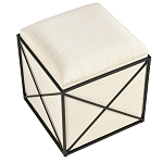 Пуф бежевый с черной металлической рамой Beige Pouf варинант исполнения - 3 | Loft Concept в Грозном