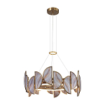 Люстра круглая с полукруглыми плафонами из искусственного алебастра в бронзовой оправе Marbella варинант исполнения - 3 | Loft Concept в Грозном