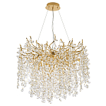 Люстра с хрустальными подвесками на металлических ветках Fairytree Light Gold Chandelier 14 варинант исполнения - 2 | Loft Concept в Грозном